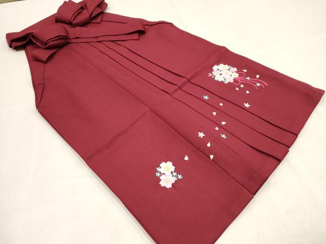 平和屋着物[]女の子　子供　行灯袴　総刺繍　くす玉舞桜文　真紅色　金糸　DABH5436ea