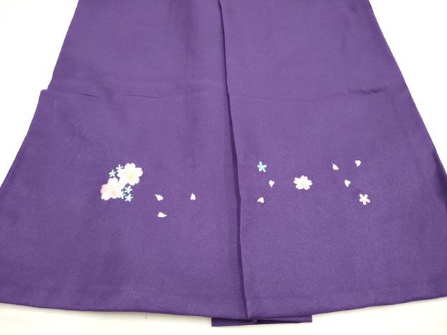 平和屋着物[]女の子　子供　行灯袴　総刺繍　くす玉舞桜文　菖蒲色　金糸　洗える着物　DABH5444ea