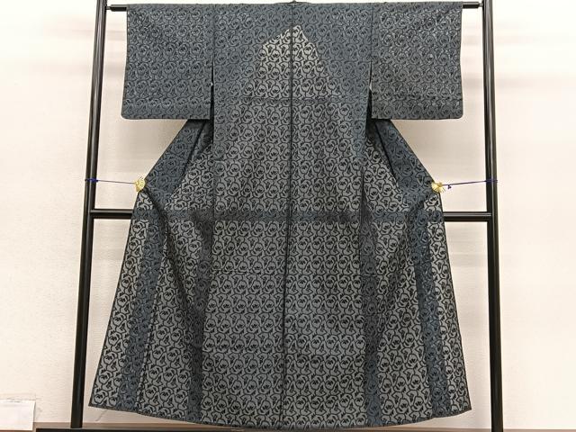 平和屋着物＊夏物　風通お召　紗　花唐草文　正絹　逸品　BAAY4189hv