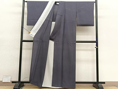 平和屋着物＊夏物　色無地　絽　黒橡色　正絹　逸品　BAAY4200hv