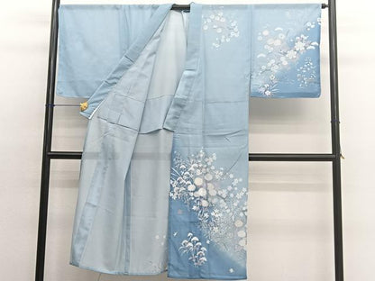 平和屋着物＊夏物　男性　訪問着　絽　草花文　暈し染め　正絹　逸品　BAAY4239hv