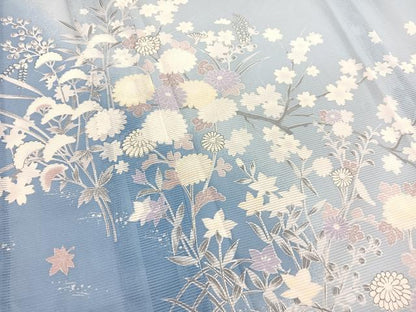 平和屋着物＊夏物　男性　訪問着　絽　草花文　暈し染め　正絹　逸品　BAAY4239hv