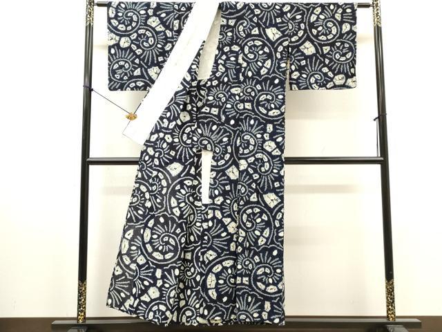 平和屋着物∴夏物　浴衣　有松鳴海絞り　唐草文　綿　逸品　DABI8859cd