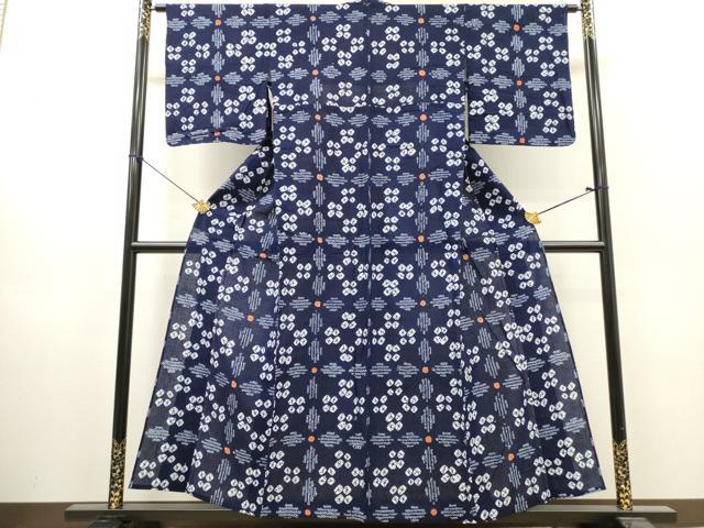 平和屋着物∴夏物　浴衣　有松鳴海絞り　舞花文　綿　逸品　DABI8868cd