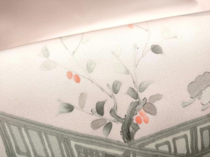 平和屋着物●塩瀬　九寸名古屋帯　作家物　手描き　風景文　正絹　逸品　CABL1017hy