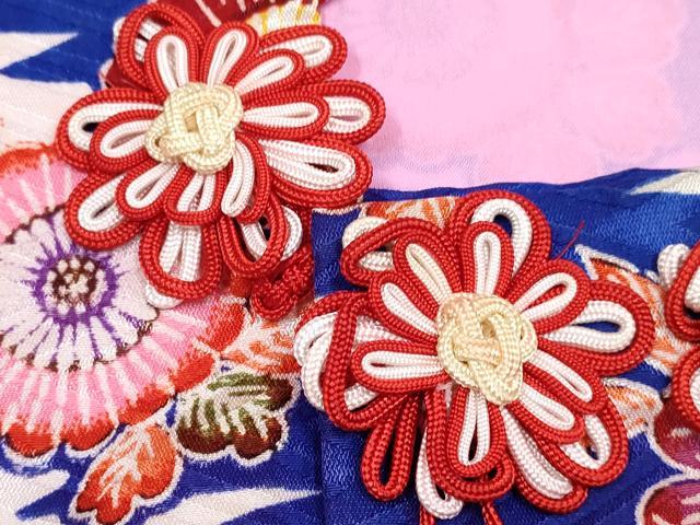 平和屋着物[]女の子 子供 ベビー着物 被布セット 型染 吉祥花文 洗える着物 DABG3293ma