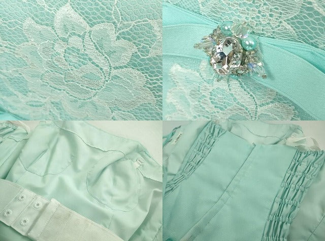 平和屋本店●極上　カラードレス　婚礼　結婚式　披露宴　花嫁　演奏会　発表会　FANCY　刺繍　チュール　水色　逸品　DZAA12295kh6