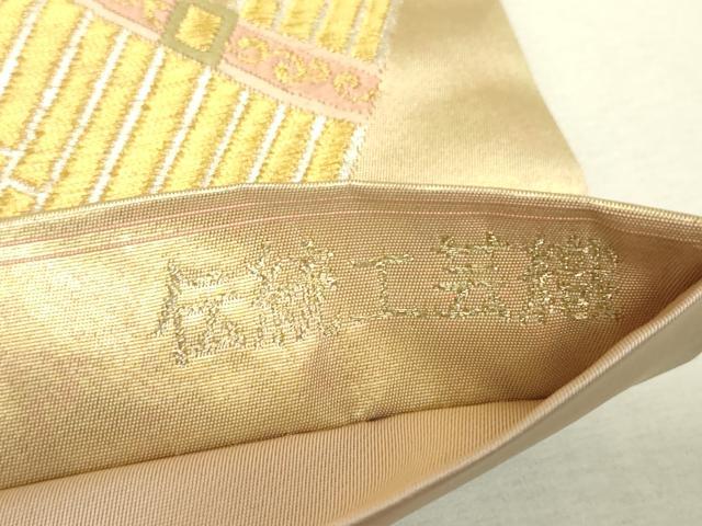 平和屋着物▼六通柄袋帯　唐織　寧楽の曲　楽器文　金銀糸　引箔　正絹　逸品　DABJ1170az
