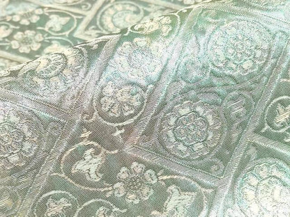 平和屋着物▼六通柄袋帯　麗美更紗　引箔　正絹　逸品　DABJ1166az