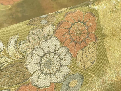 平和屋着物▼六通柄袋帯　辻が花　金糸　引箔　正絹　逸品　DABJ1180az
