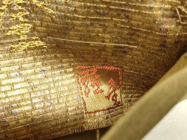 平和屋着物▼六通柄袋帯　金羅　七宝花文　金糸　正絹　逸品　DABJ1210az