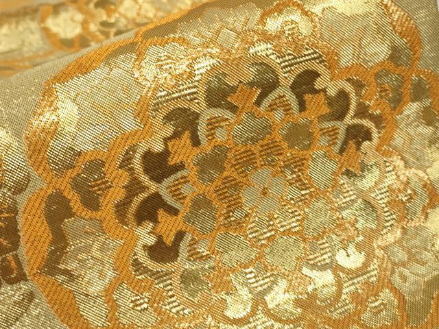 平和屋着物▼六通柄袋帯　正倉院鳳凰文　金糸　正絹　逸品　DABJ1189az