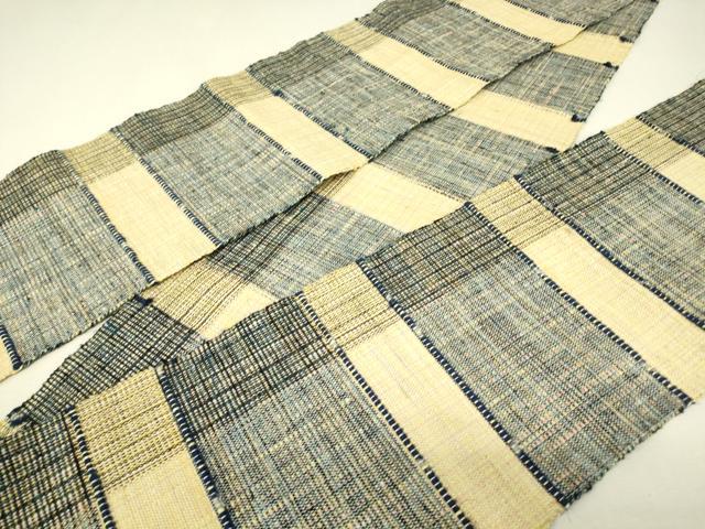 平和屋着物●半幅帯　紬地　一重帯　縞　正絹　逸品　DABJ1247az
