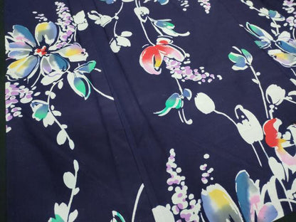 平和屋着物∴夏物　浴衣　注染　枝花文　綿　逸品　DABI8932cd