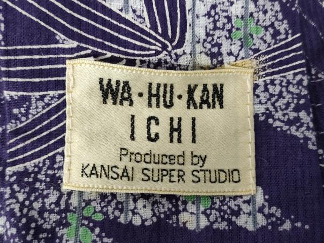 平和屋着物∴夏物　世界的ファッションデザイナー　山本寛斎　kansaiブランド　浴衣　注染　笹文　綿　逸品　DABI8938cd