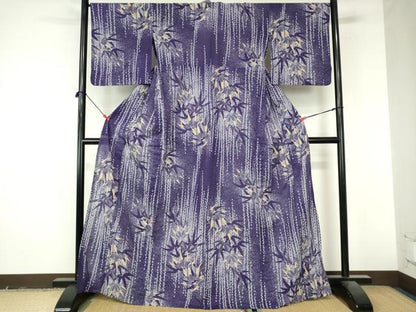 平和屋着物∴夏物　世界的ファッションデザイナー　山本寛斎　kansaiブランド　浴衣　注染　笹文　綿　逸品　DABI8938cd