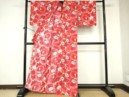 平和屋着物∴夏物　浴衣　注染　風鈴　トンボ　綿　逸品　DABI8937cd