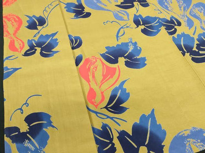 平和屋着物∴夏物　浴衣　注染　手縫い　瓢箪蔦の葉文　日本製　逸品　未使用　DABI8935cd