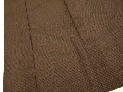 平和屋着物▽本塩沢　単衣　縞　正絹　逸品　DABI4473du