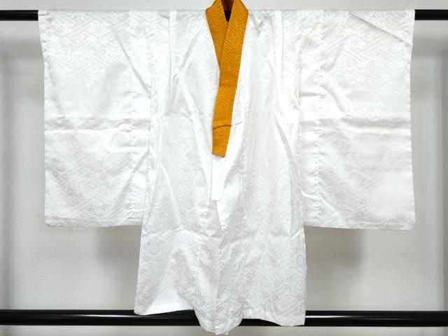 平和屋着物[]七五三　男の子　祝着・羽織・長襦袢(単衣)セット　香色　鷹　鷲　松取り笹文　金彩　DABG3305ma