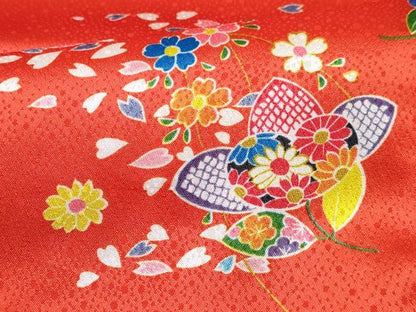 平和屋着物[]七五三　女の子　３歳　祝着　三つ身　長襦袢(単衣・半衿刺繍)・被布セット　舞花文　逸品　DABG3312ma