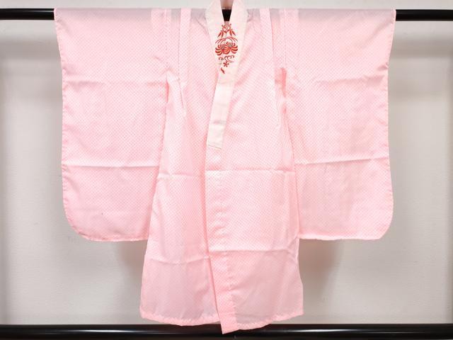 平和屋着物[]七五三　女の子　３歳　祝着　三つ身　長襦袢(単衣・半衿刺繍)・被布セット　舞花文　逸品　DABG3312ma