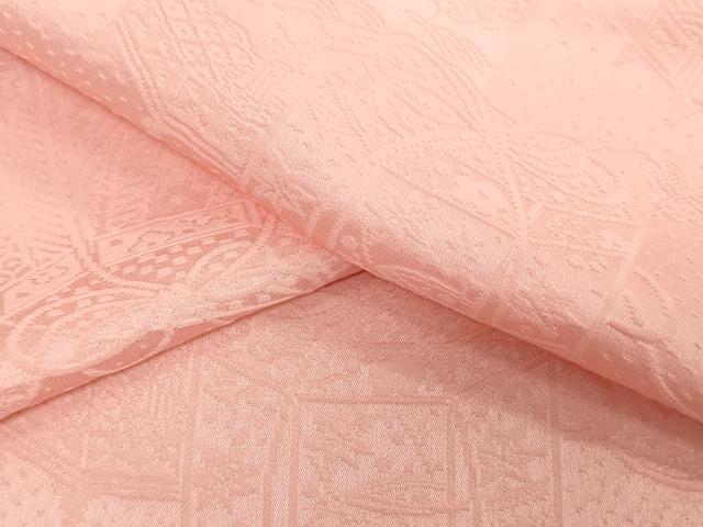 平和屋着物▼色無地　反物　着尺　美峰織　貝桶草花地紋　一斤染色　逸品　未使用　DABJ0718zy