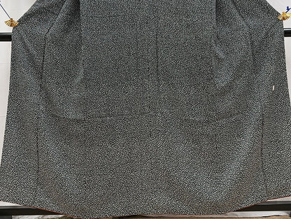 平和屋着物■訪問着　作家物　桜散らし　黒地　正絹　逸品　BAAX9959yc