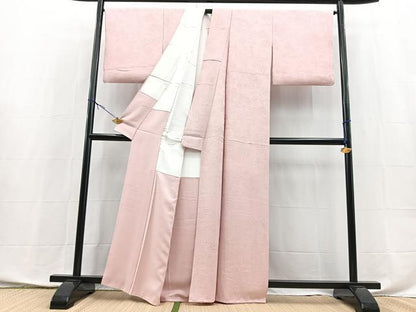 平和屋着物■上質な色無地　御所解花地紋　撫子色　正絹　逸品　BAAX9918yc