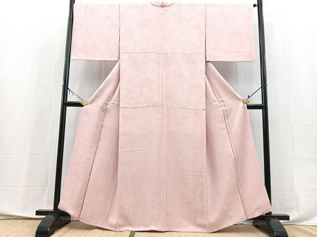 平和屋着物■上質な色無地　御所解花地紋　撫子色　正絹　逸品　BAAX9918yc