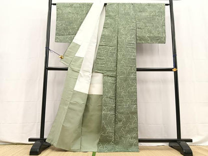 平和屋着物■上質な紬　幾何学文様　正絹　逸品　BAAX9953yc