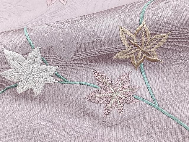 平和屋着物■豪華色留袖　総刺繍　竜田川文　梅鼠色　銀糸　正絹　逸品　BAAX9949yc