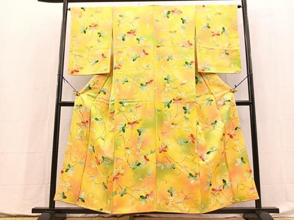 平和屋着物■上質な小紋　ろうけつ染め　成り物　暈し染め　正絹　逸品　BAAX9965yc