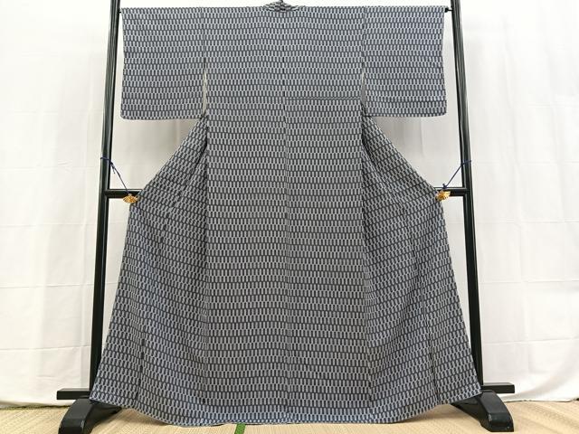 平和屋着物●上質な小紋　矢羽文　正絹　逸品　未使用　BAAX9946yc