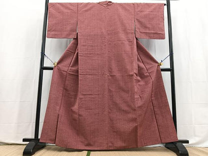 平和屋着物■上質な紬　浅蘇芳色　正絹　逸品　BAAX9947yc