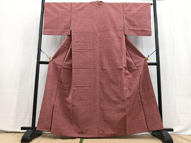 平和屋着物■上質な紬　浅蘇芳色　正絹　逸品　BAAX9947yc