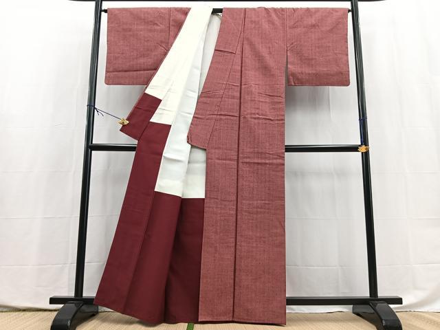 平和屋着物■上質な紬　浅蘇芳色　正絹　逸品　BAAX9947yc