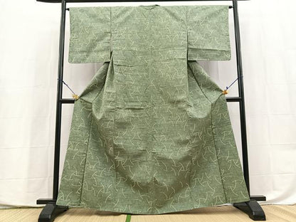 平和屋着物■上質な紬　幾何学文様　正絹　逸品　BAAX9953yc