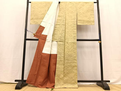 平和屋着物■上質な紬　紗綾形文　正絹　逸品　未使用　BAAX9952yc