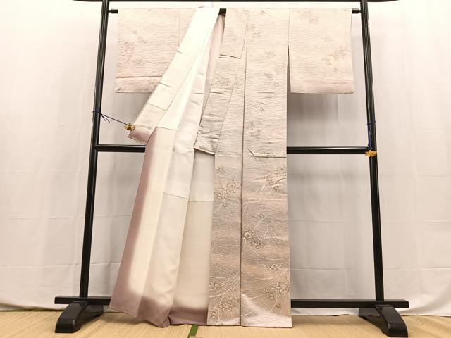 平和屋着物■上質な小紋　草花文　暈し染め　金彩　正絹　逸品　BAAX9951yc