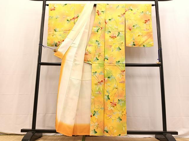 平和屋着物■上質な小紋　ろうけつ染め　成り物　暈し染め　正絹　逸品　BAAX9965yc