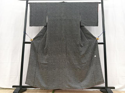 平和屋着物■訪問着　作家物　桜散らし　黒地　正絹　逸品　BAAX9959yc