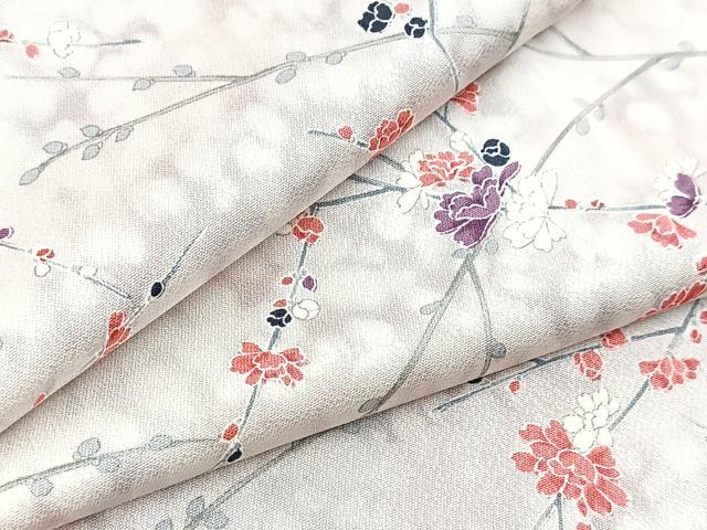 平和屋着物■上質な小紋　枝花文　暈し染め　正絹　逸品　BAAX9954yc