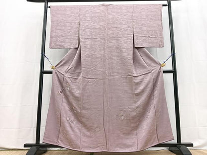 平和屋着物■豪華色留袖　総刺繍　竜田川文　梅鼠色　銀糸　正絹　逸品　BAAX9949yc