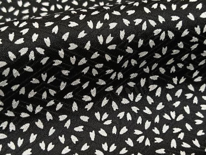 平和屋着物■訪問着　作家物　桜散らし　黒地　正絹　逸品　BAAX9959yc