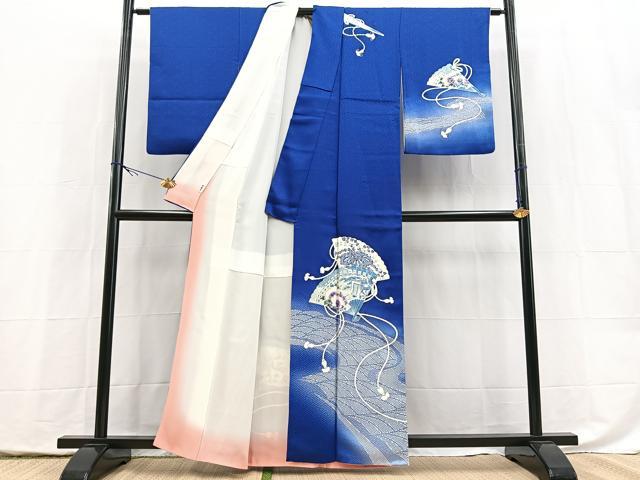 平和屋着物■訪問着　檜扇吉祥花文　銀彩　やまと誂製　正絹　逸品　BAAX9987yc
