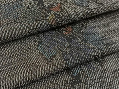 平和屋着物■本場大島紬　草花文　正絹　逸品　BAAX9975yc