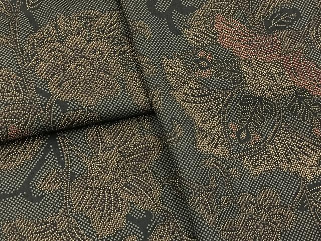 平和屋着物■本場染大島紬　更紗花唐草文　正絹　逸品　BAAX9977yc