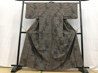 平和屋着物■本場大島紬　草花文　正絹　逸品　BAAX9975yc