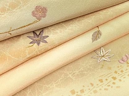 平和屋着物●訪問着　総刺繍　吹き寄せ文　暈し染め　金彩　正絹　逸品　BAAX9969yc